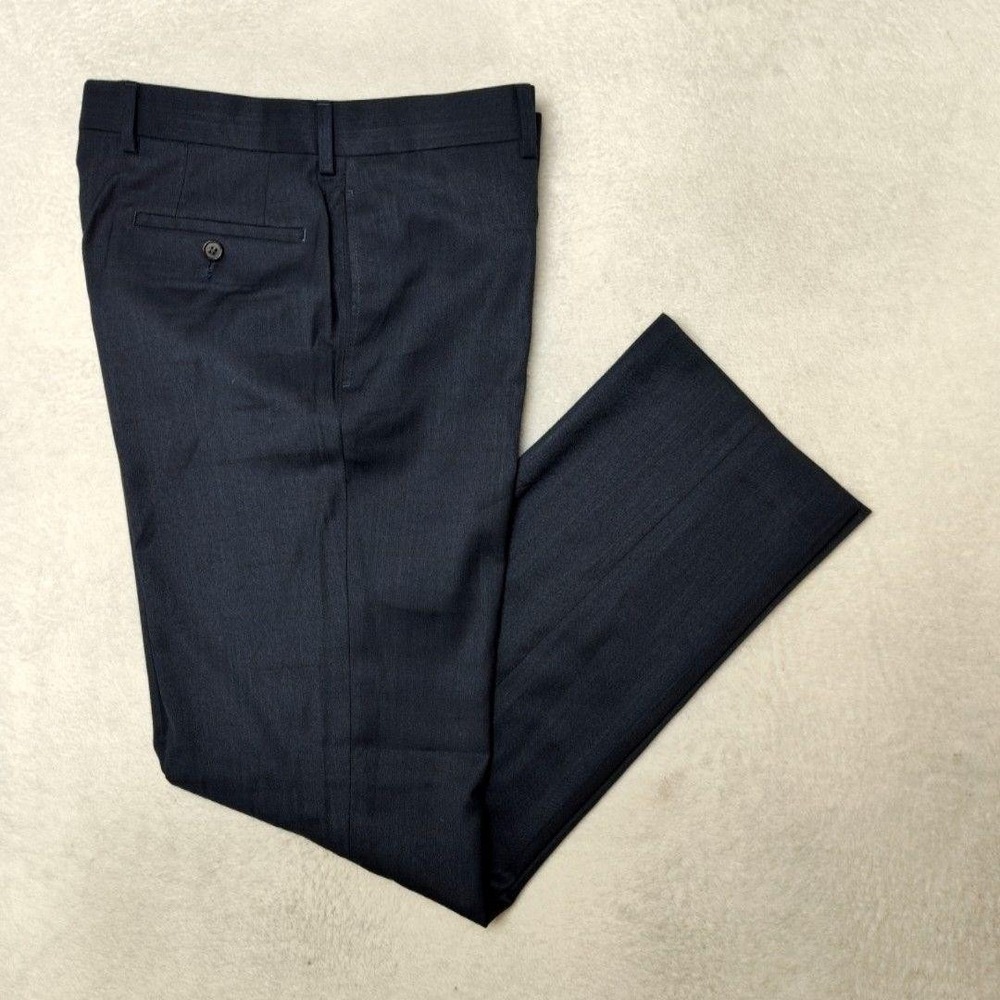 Ralph Lauren Pants Mens 30x30 Blue Slim Polyester Rayon Spandex Dress Slacks